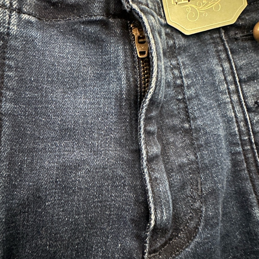 JCPenney Dark Blue Buttoned Flare Jeans - Picture 6 of 9